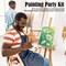 4 Pack Sip and Paint Kit, Pre Drawn Canvas for Painting for Adults Kids Pre Printed Canvas to Paint Party Supplies Girls Night Games Date Night Art Set Flower Theme 8x10 in